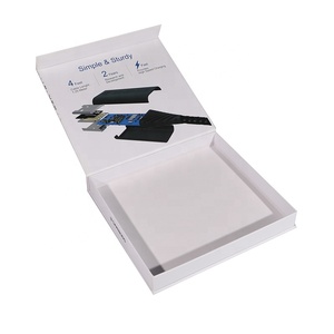 Bespoke luxury white flip cover magnet closure paper gift box electronic product packaging with magnetic lid