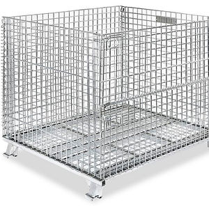 Boîte de palette en acier pliable, fil métallique industriel robuste, peut s'empiler, 1 pièce - Product Image 2