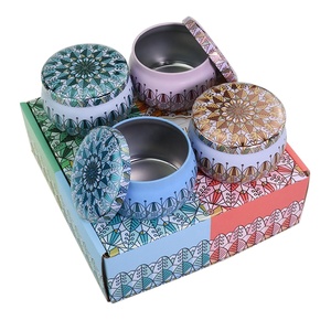 In Stock Wholesale 4.4oz Can Metal cosmetics Small Round Candle Candy gift Tea Tin Box