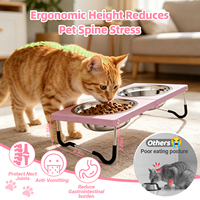 Support de gamelle surélevée pour chat, pliable, léger, durable, en acier inoxydable, antidérapant, pour voyage en extérieur