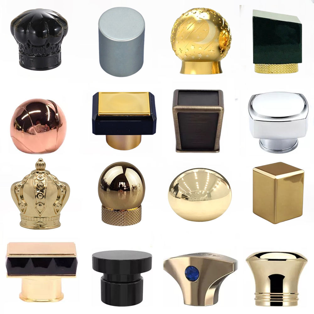 Custom Unique Perfume Bottle Cover Creative Luxury 15mm Zinc-Alloy Metal Easy Open End Non-Spill Caps