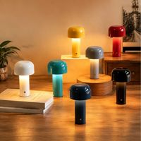 Lampe tactile créative en forme de champignon rechargeable par USB, lampe de bureau miniature décorative en métal de couleur Camelot moderne E26 pour chambres à coucher