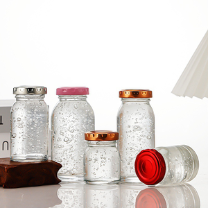 Bouteille de distribution en verre résistant aux hautes températures avec pot en verre de qualité alimentaire rond avec couvercle en bambou pour <span class=keywords><strong>confiture</strong></span> de fruits - Product Image 4