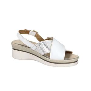Sandali con Zeppa Novaflex da Donna Villasanta in Pelle Beige, Calzature Estive Comode con Plateau - Product Image 6