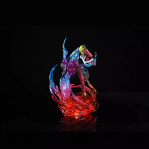 Figura de Anime de One Piece, <span class=keywords><strong>Vinsmoke</strong></span> Sanji, Pierna del Viento Demonio, Estatua Luminosa, Hielo Azul y Fuego Rojo, Modelo Coleccionable de PVC, Juguete de Regalo - Product Image 3