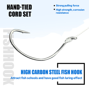 Hameçons circulaires avec fil de pêche en acier pour la pêche au poulpe en eau salée, pour la pêche au poisson-chat, au bar et au surf, équipement de montage de ligne. - Product Image 4