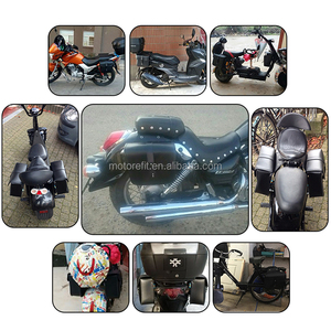 Motorefit universelle en cuir Pu sac latéral noir <span class=keywords><strong>moto</strong></span> sac de selle pour Harley Sportster XL 883 XL 1200 - Product Image 6