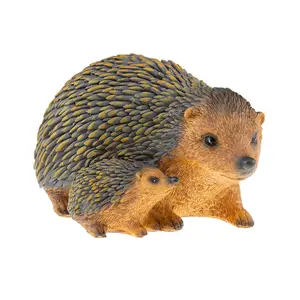 Polyresin outdoor lawn yard animal figurine sculpture Hedgehog Family Ornament Garden Decor