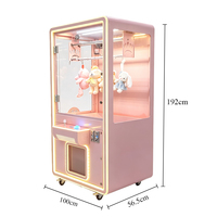 Machine à ciseaux rose pour un joueur, machine à cadeaux à monnayeur, machine de jeu d'arcade à prix, machine à peluches pour centre commercial
