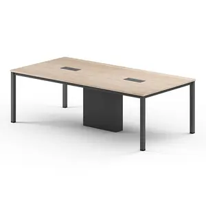 Custom modern metal legs long black luxury wood modular conference table 240cm with functions meeting room table