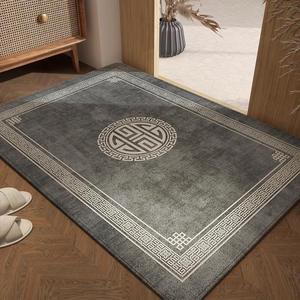 Alfombra de Entrada Estilo Chino, Rectangular, de Fibra de Poliéster, Antideslizante, Resistente a las Manchas, para el Hogar, Pasillo, con Diseño de Medallón - Product Image 3