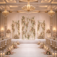 Support à fleurs en métal doré, cadre carré géométrique, colonne, 100x200cm, pour toile de fond de mariage, scène, événement, fête, décoration intérieure