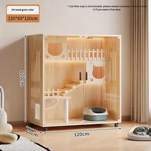 豪华现代猫别墅猫形木质室内宠物屋笼子攀爬架透气防水保暖设计四季皆宜 - Product Image 6