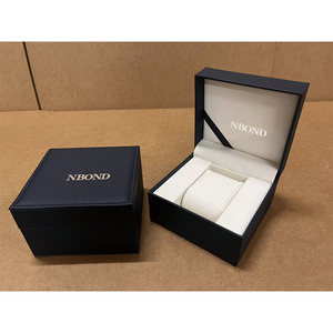 Factory Direct Sale Classic Black PU <b>Watch</b> Box Leather <b>Watch</b> Box Custom Logo for Men Women Bracelet <b>Case</b> Luxury Gift Packaging - Product Image 3