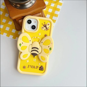 Cartone animato creativo Bee Stand cassa del telefono per <span class=keywords><strong>iPhone</strong></span> 15 14 13 12 <span class=keywords><strong>11</strong></span> X XR XS Pro Max Fall Proof <span class=keywords><strong>Cover</strong></span> antiurto in Silicone morbido - Product Image 4