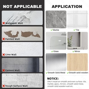 YOHOM moderno blanco adhesivo baño organizador azulejo pared <span class=keywords><strong>ducha</strong></span> Caddy estante flotante plástico champú soporte gancho <span class=keywords><strong>para</strong></span> esquina - Product Image 3