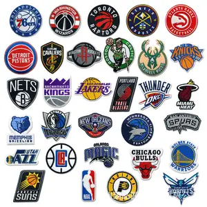 Insignia del logotipo del equipo de baloncesto N B A, parches para planchar, apliques bordados DIY, artesanía para pantalones vaqueros decorativos