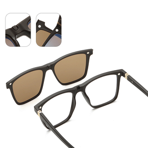 Gafas de sol cuadradas Tr90 con <span class=keywords><strong>Clip</strong></span> magnético para hombre y mujer, anteojos de sol con <span class=keywords><strong>Clip</strong></span>, antiluz azul, elegantes - Product Image 2