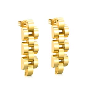 Pendientes de Cadena Gruesa de Acero Inoxidable con Baño de Oro PVD de 18K, Estilo Correa de Reloj, Novedad de Moda al por Mayor para Mujer - Product Image 6