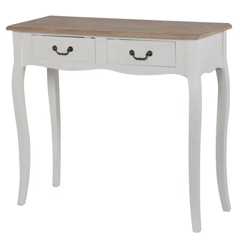 Muebles de entrada de Mdf personalizados, mesa de Consola de madera clásica con cajón, color blanco