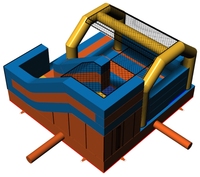 Rumah Kastil Lompat Tiup Indoor M1 4x4x2.4m dengan Perosotan