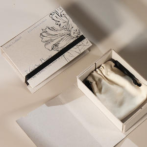 <span class=keywords><strong>2</strong></span>-teilige Buchförmige Geschenkverpackung aus Karton mit Kordelzug und Beutel, Mittlere, Faltbare Aufbewahrungsbox - Product Image 4