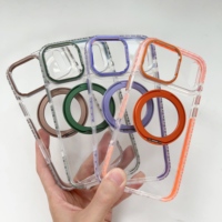 Nouvelle coque de téléphone magnétique transparente en PC rigide avec support rotatif à 360 degrés et design électroplaqué pour iPhone 17 16 Pro Max et 17 Air