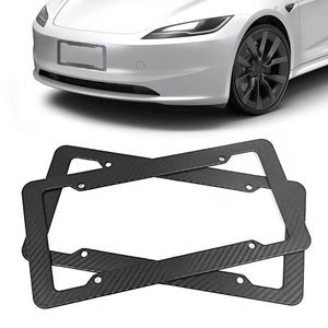 Cadre de plaque d'immatriculation standard américain à 2 trous, en acier inoxydable, en fibre de carbone, antirouille, support de plaque d'immatriculation de voiture, vente en gros de pièces détachées automobiles - Product Image 1