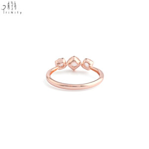 Anillo de diamantes naturales de alta calidad, nuevo producto al por mayor, corte rosa, joyería de oro rosa macizo de 18 quilates para parejas. - Product Image 3