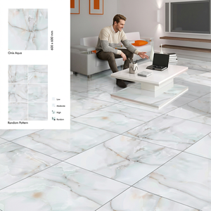 Crema Marfil Light 600x600mm Glossy Digital Glazed Porcelain <b>Floor</b> Tiles Beige Marble Look 24x24inch - Product Image 2