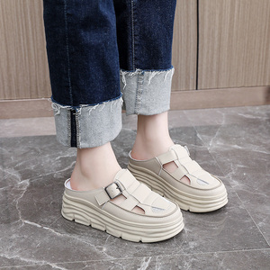 Mules sportives respirantes antidérapantes pour femmes, tendance intemporelle, avec empeigne en PU, doublure en maille et fermeture à lacets, printemps-été - Product Image 3