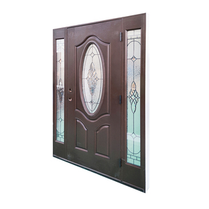 Juego de Puertas de <span class=keywords><strong>Entrada</strong></span> Modernas de 3 Hojas, Estilo Abatible, con Marco y Dos Paneles Laterales - Product Image 4