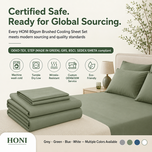 <span class=keywords><strong>Set</strong></span> <span class=keywords><strong>Completo</strong></span> di Lenzuola HONI OEM Personalizzate in Poliestere 100 Fili, Stile Classico, Misura Singola, Lavate, per Tutte le Età - Product Image 1