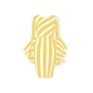 <span class=keywords><strong>Abito</strong></span> da donna taglie forti 2022 <span class=keywords><strong>con</strong></span> cuciture a righe verticali e volant <span class=keywords><strong>con</strong></span> maniche - Product Image 6