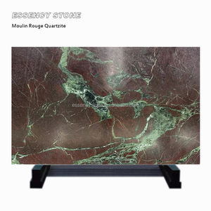 Dalles de quartzite violet <span class=keywords><strong>du</strong></span> <span class=keywords><strong>Moulin</strong></span> <span class=keywords><strong>Rouge</strong></span> polies par veines vertes de pierre <span class=keywords><strong>rouge</strong></span> pourpre naturelle de luxe pour le mur moderne de plancher de barre d'île de table - Product Image 1