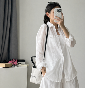 Camisa de Chifón Ligera y Fresca para el Verano, Modelo A339, Ideal para la Playa y Viajes, con Camiseta sin Mangas a Juego, Venta al Por Mayor - Product Image 6