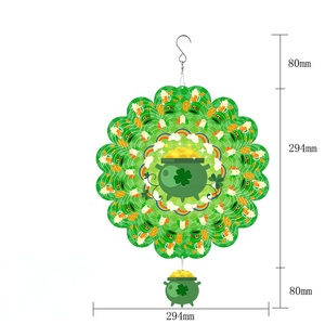 Molino de Viento 3D Mandala, Molino de Viento Colgante de Acero Inoxidable para Adornos de Jardín, Molinos de Viento Espirales de Plástico, Recipiente para Monedas Doradas - Product Image 2
