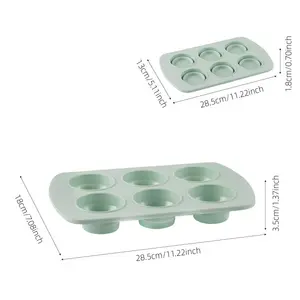 Ráp Silicone khuôn bánh 6-liên kết Muffin ly không dính bánh mì nướng nướng chảo nhà bếp nướng công cụ thiết lập