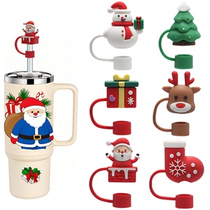 จุกปิดหลอดซิลิโคนแบบใช้ซ้ำได้ ขนาด 10 มม. เป็นมิตรกับสิ่งแวดล้อม ป้องกันฝุ่น ใช้ได้กับหลอดทั่วไป ของตกแต่งงานปาร์ตี้คริสต์มาส อุปกรณ์เสริมเครื่องดื่ม - Product Image 1