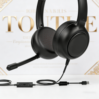 Casque Binaural Filaire USB avec Microphone Anti-Bruit Qualcomm ENC et Fonction Mute, Idéal pour le Bureau et les Appels Professionnels