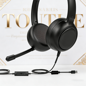 <span class=keywords><strong>Casque</strong></span> Binaural Filaire USB avec Microphone Anti-Bruit Qualcomm ENC et Fonction Mute, Idéal pour le Bureau et les Appels Professionnels - Product Image 4