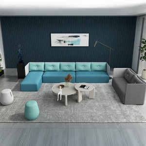 Meet&Co Modern Modular Office Lounge Sofa <b>Set</b> with Sofa Bed <b>Massage</b> Reclining Features-Fabric Covered Commercial Use - Product Image 5