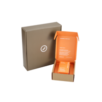 Boîtes en papier taupe personnalisées avec intérieur orange, impression flexo litho pour la nutrition sportive et la santé (kéto, protéines)