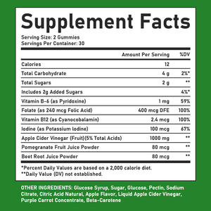 Gomitas de Vinagre de Sidra de Manzana OEM con Vitamina B, Yodo y Folato, Favorecen la Digestión, el Metabolismo, la Energía Diaria y la Claridad Mental - Product Image 6