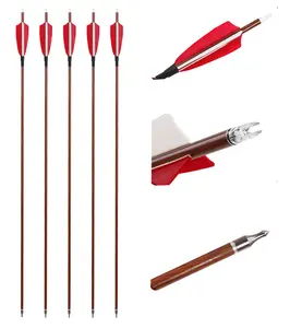 Id.204"(5mm) Spine 250/300/350/400/500/600 Wood Pattern straightness .006-.003-.001" traditional carbon arrows for trad bow