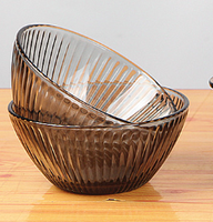 Ensemble de Bols en Verre Gris Translucide à Vendre, avec Couvercle, Bols Ménagers pour Nouilles et Salades de Fruits, Cadeau Promotionnel de Trois Pièces