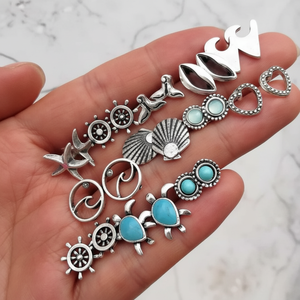 Vendita calda Trending Boho orecchini di moda carino fiocco fiore goccia orecchino Set per le donne all'ingrosso - Product Image 2