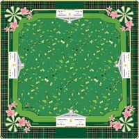 Alas Mahjong Chinoiserie Mewah Motif Bangau, Bahan Neoprena Anti Bising & Anti Bau, Penutup Meja Gaya Oriental dengan Tas, DDP USA