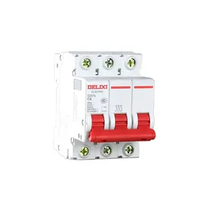 DELIXI 4.5ka 6ka 10ka etn circuit breaker b c d 1 2 3 4 5 6 8 10 13 16 20 25 32 40 50 63a ip20 breaking capacity 10ka circuit