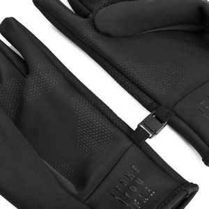 Outdoor Running <b>Gloves</b> Fleece Lined <b>Moisture</b> Wicking Unisex Black Knitted Hiking And Running <b>Gloves</b> - Product Image 2
